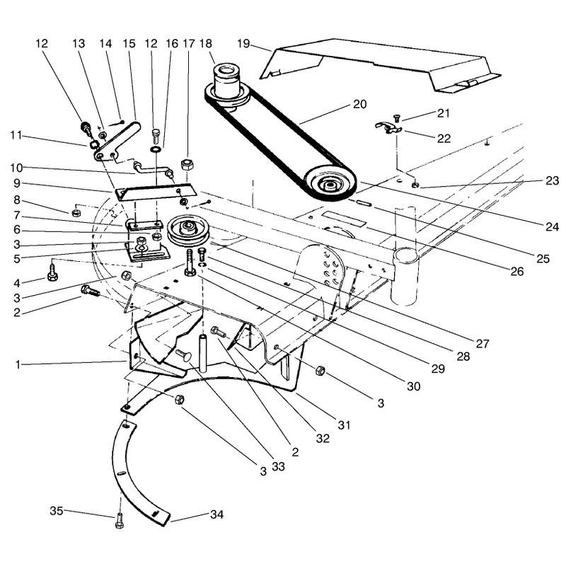 Deflector And Pulley Assembly