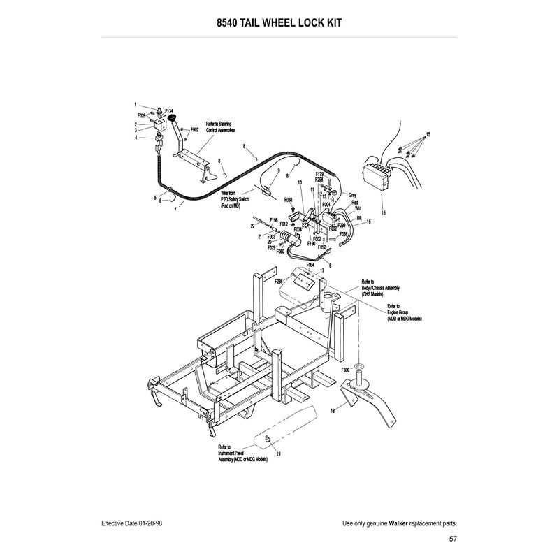 8540 TAIL WHEEL LOCK KIT