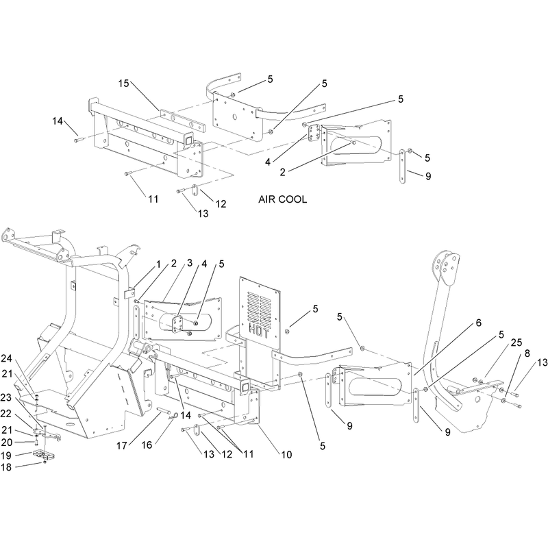 Hopper and Bagger Mounting Frame Assembly