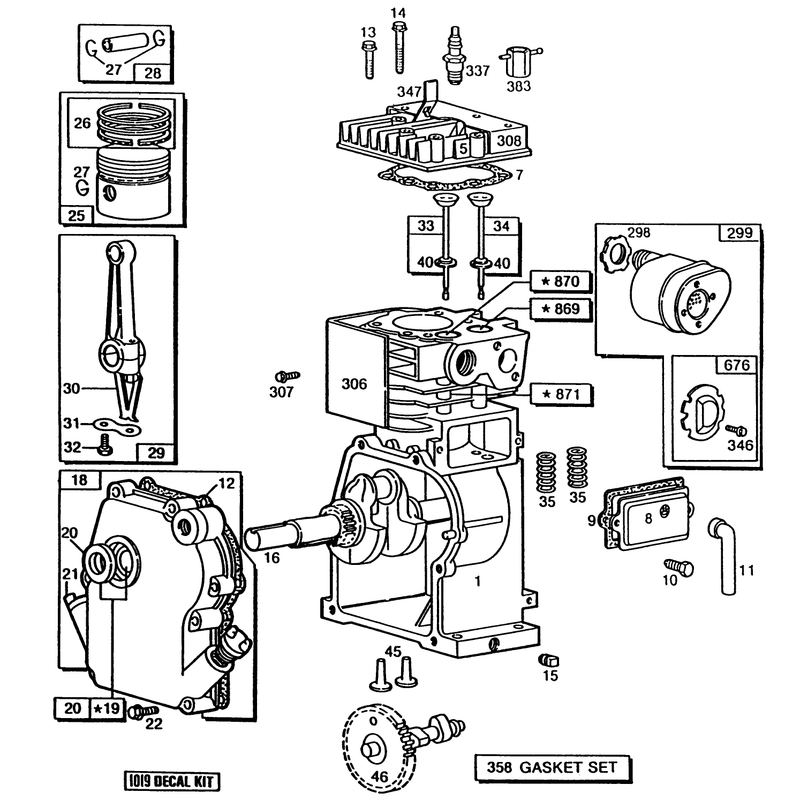 Engine Briggs & Stratton Model No. 60112 Type No. 1210-01 (continued)