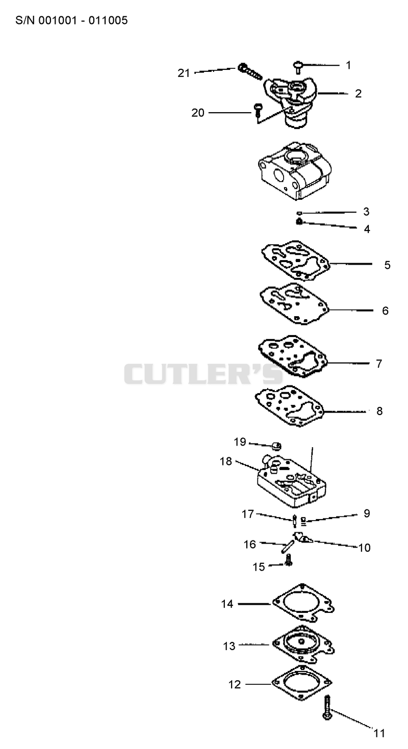 Carburetor S/N: 001001 - 011005