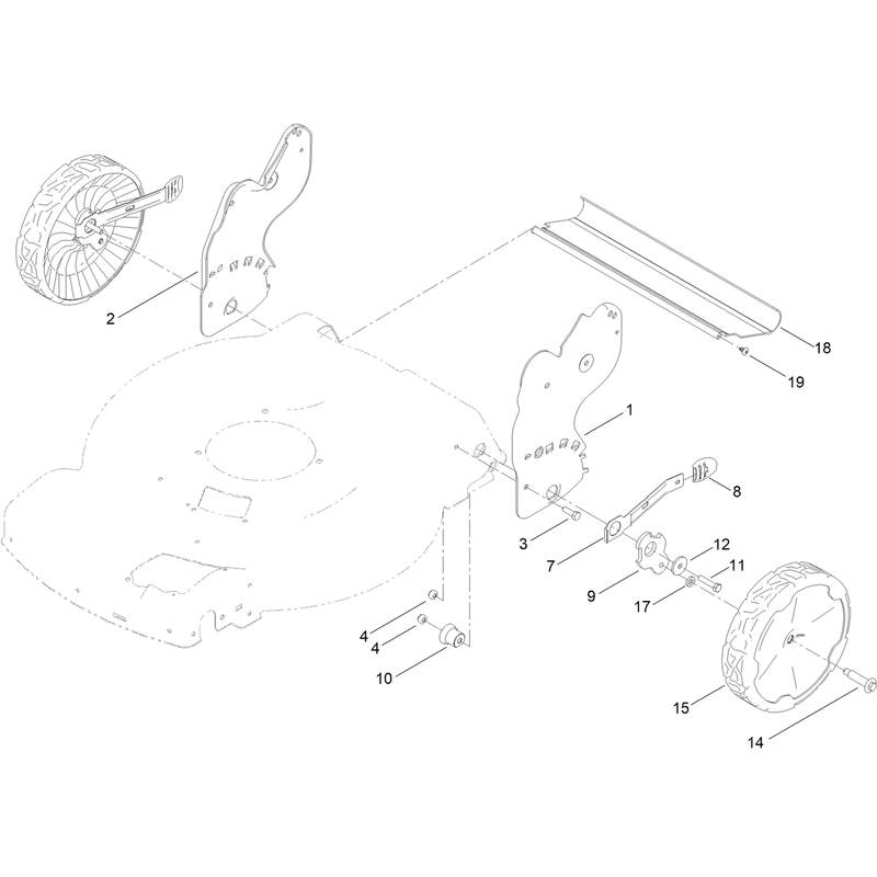 Rear Wheel and Height of Cut Assembly