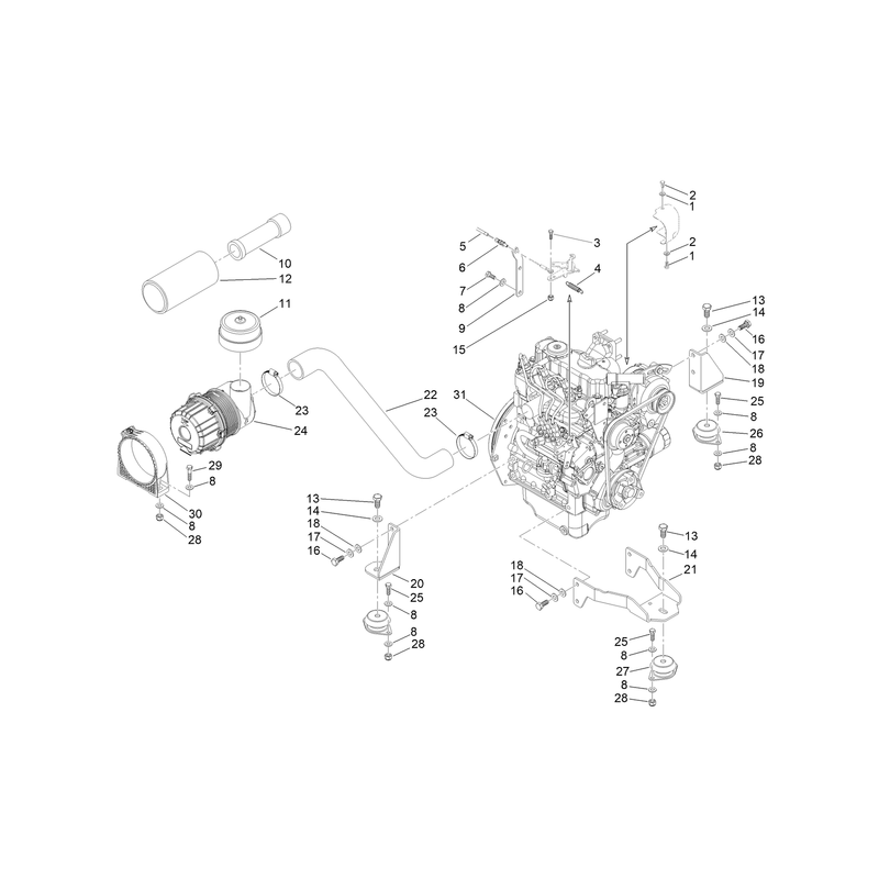 Engine and Air Filter Assembly