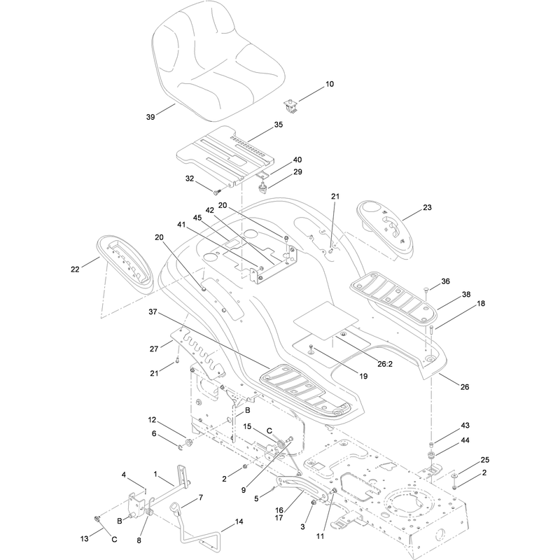 Seat Fender and Deck Lift Assembly