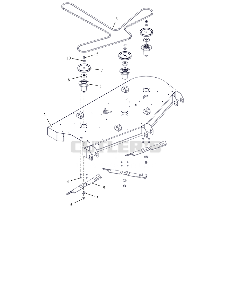 Deck, Belt, Blades, and Spindles - 60"