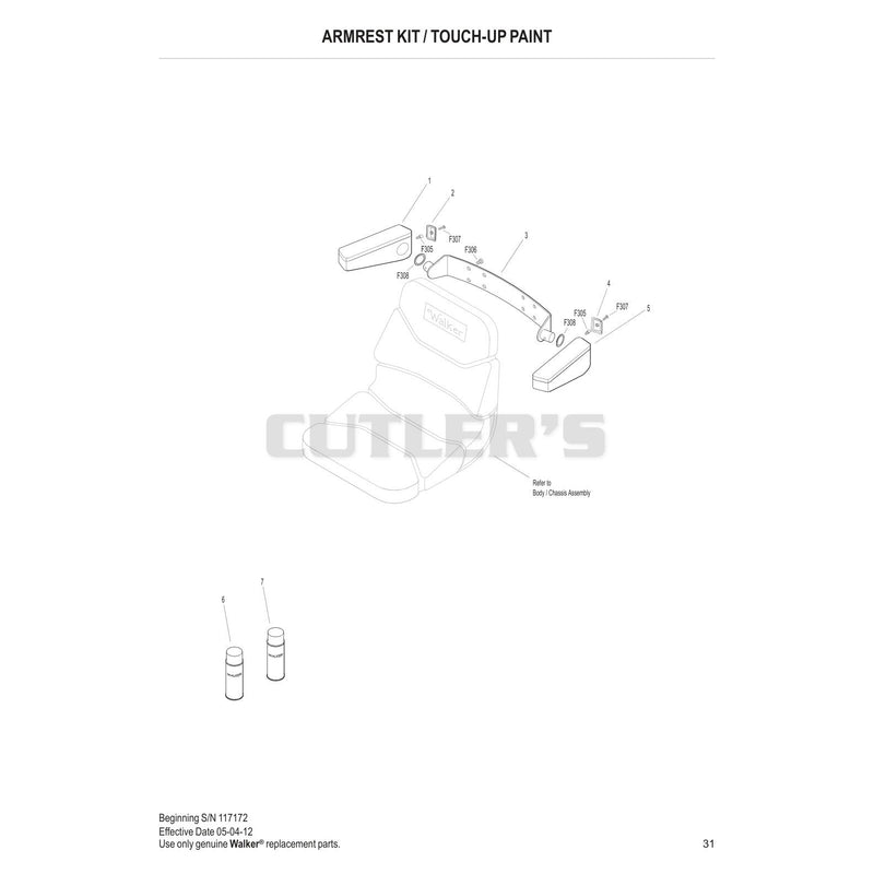 Armrest Kit Touch Up Paint