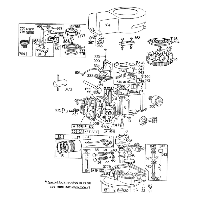 Briggs and Stratton Engine Model No 110908-0529-01