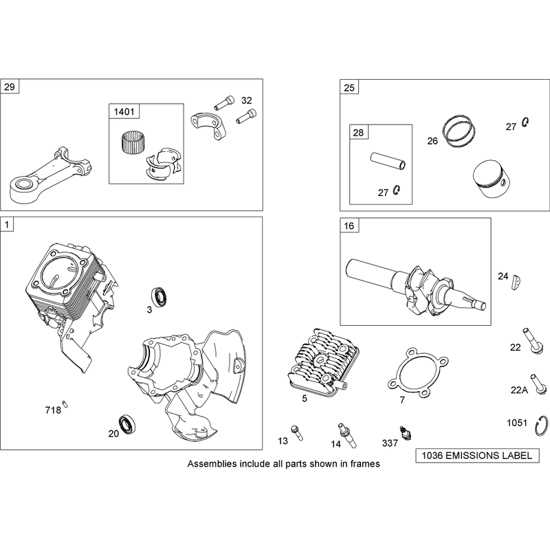 Cylinder, Piston and Connecting Rod Assembly  Briggs and Stratton 084233-0199-E8