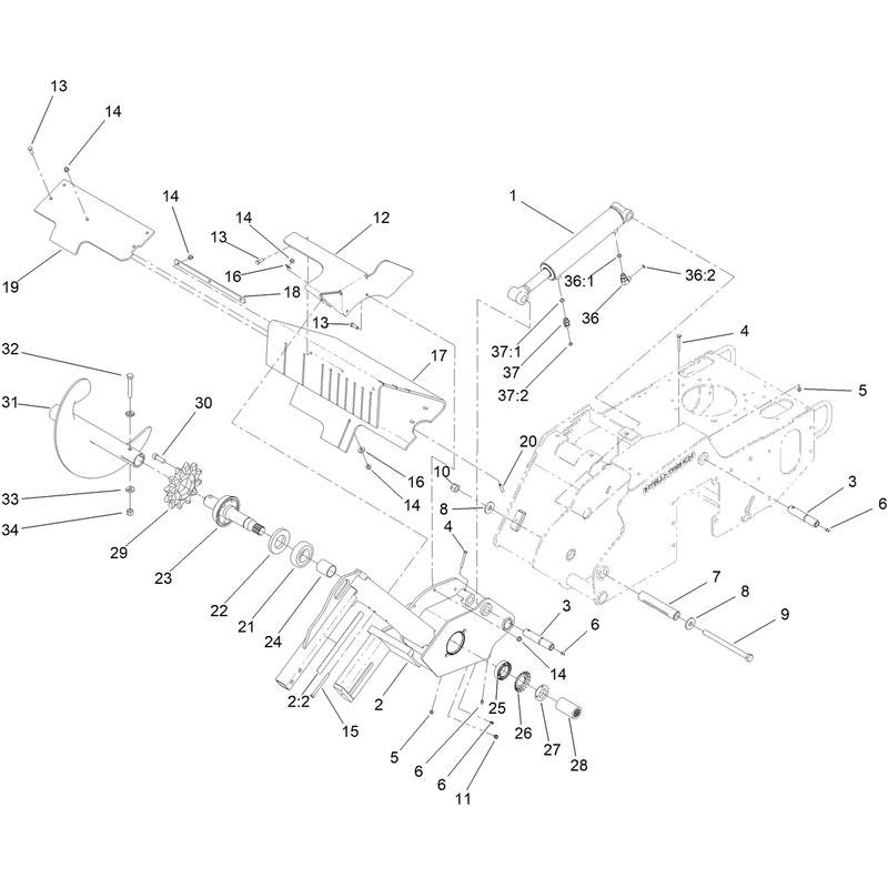 Trencher Head and Lift Assembly