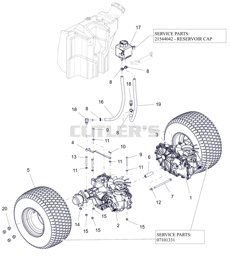 Rear Tires and Transaxles - 36"