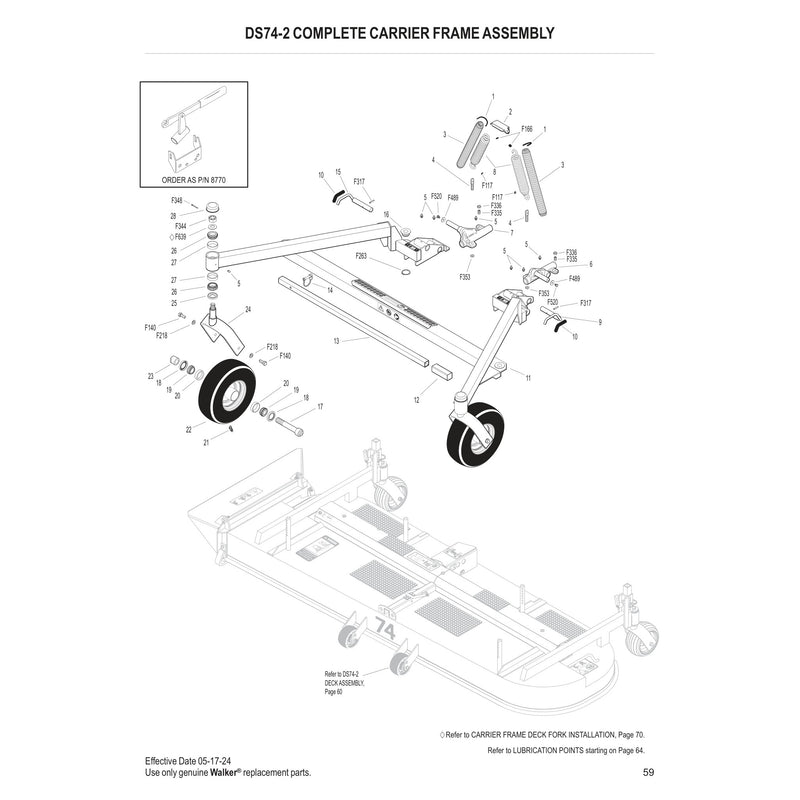 DS74-2 COMPLETE CARRIER FRAME ASSEMBLY