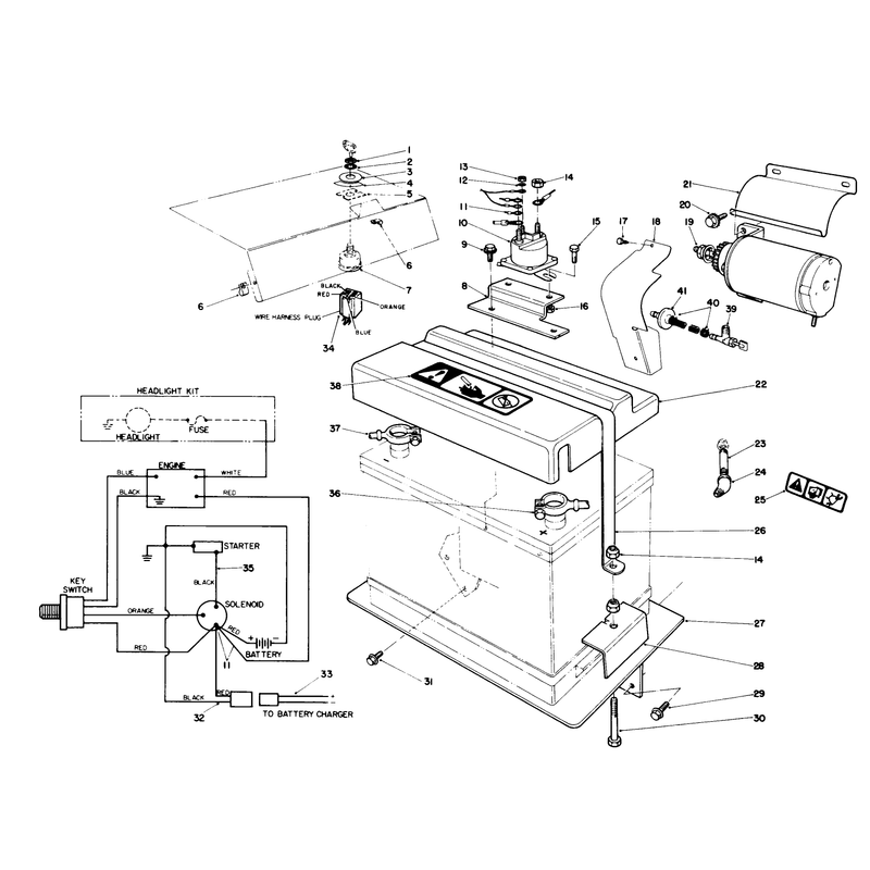 12 Volt Starter Motor Kit No. 66-7700 (optional) (for Model No. 38565)