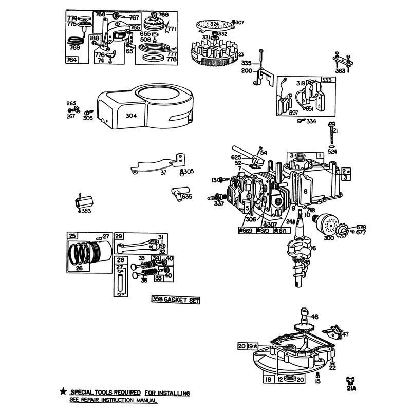 Engine Briggs and Stratton Model 92908-5205-01