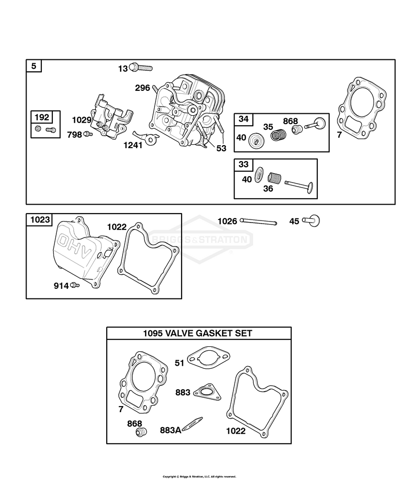 Cylinder Head, Gasket Set - Valve, Valves