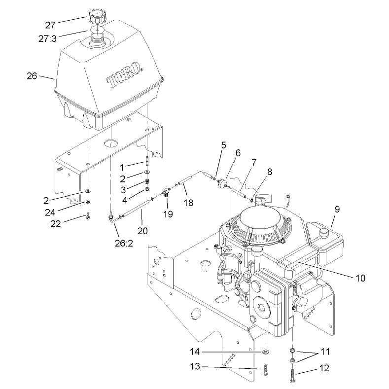 Engine and Fuel System Assembly