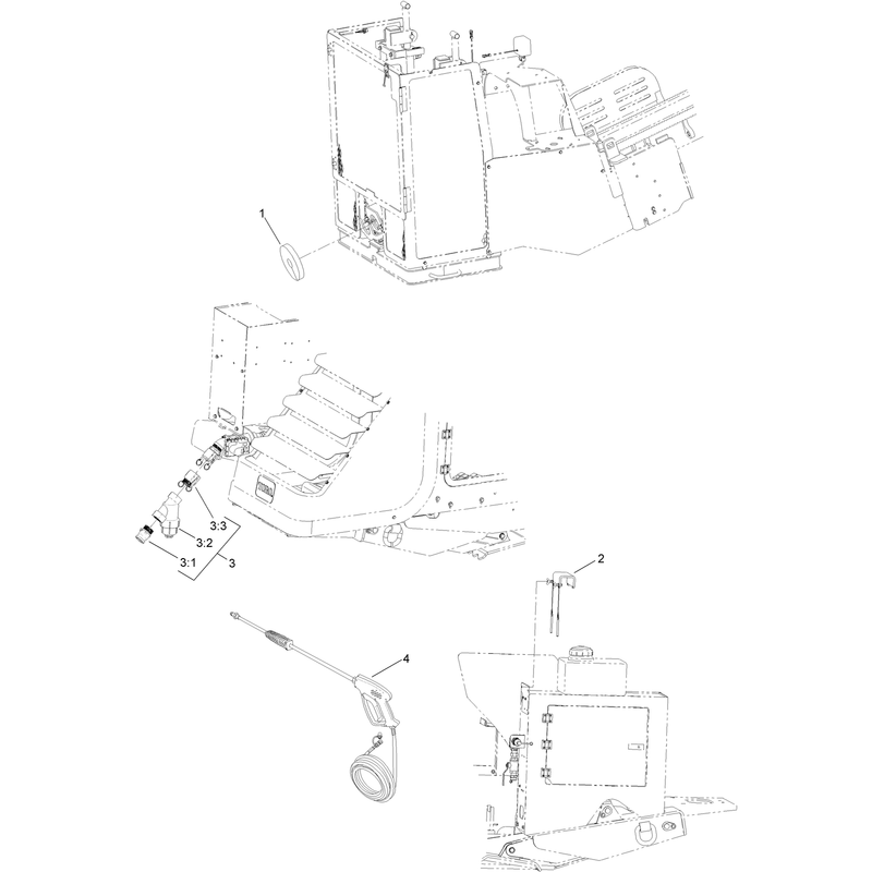 Wash Wand, Umbrella, Cylinder Lockout, Strainer and  Split Wiper Assembly
