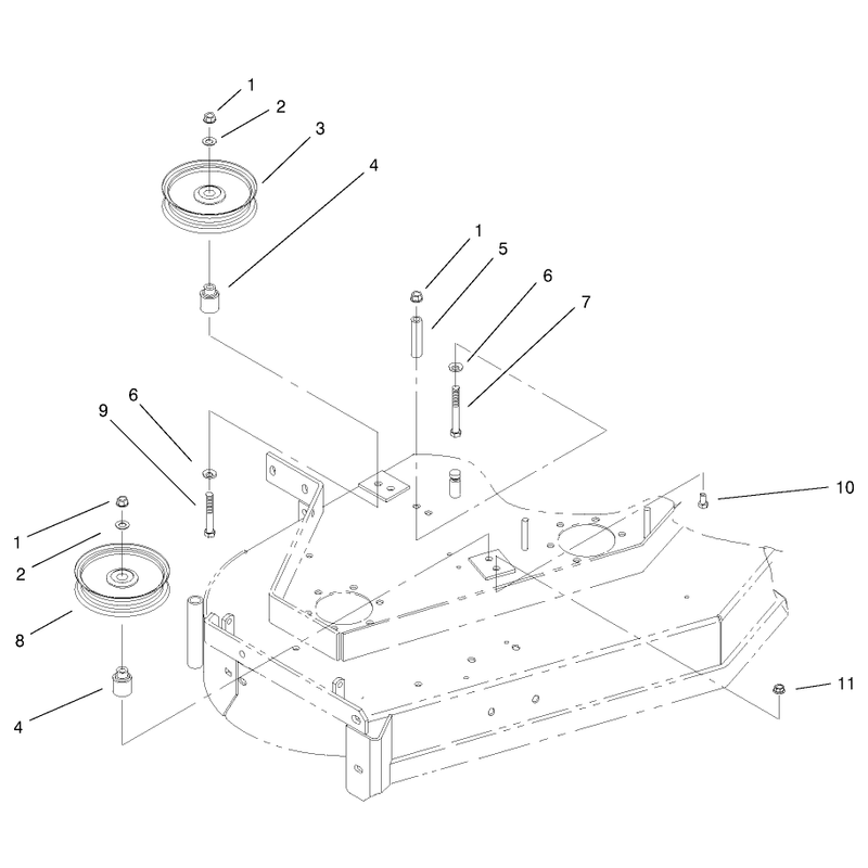 48in Deck Idler Pulleys Assembly