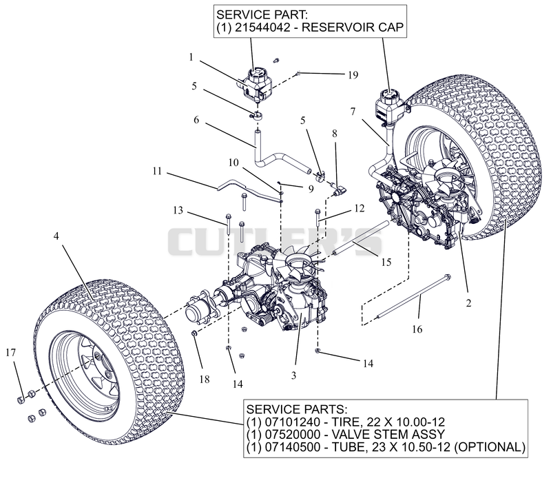 Rear Tires And Transaxles - 48"