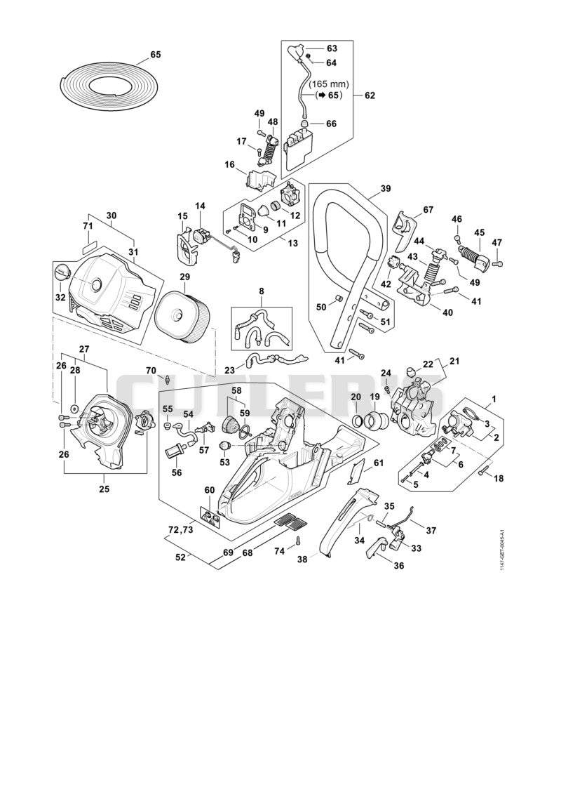 Fuel injection system, Tank housing, Handlebar MS 500i-Z