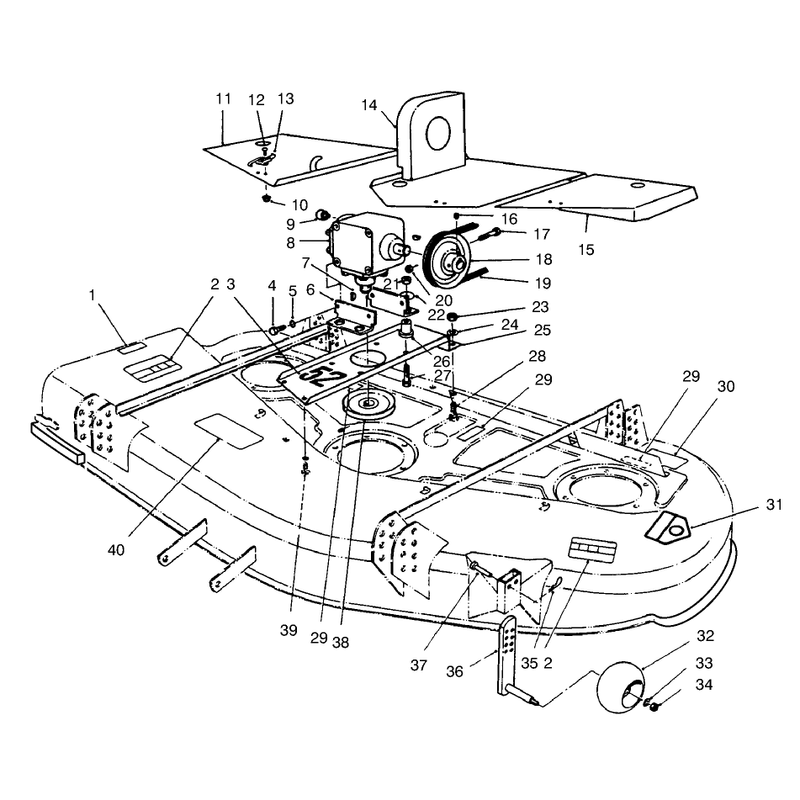 Deck Covers Gear Box Gage and Wheel