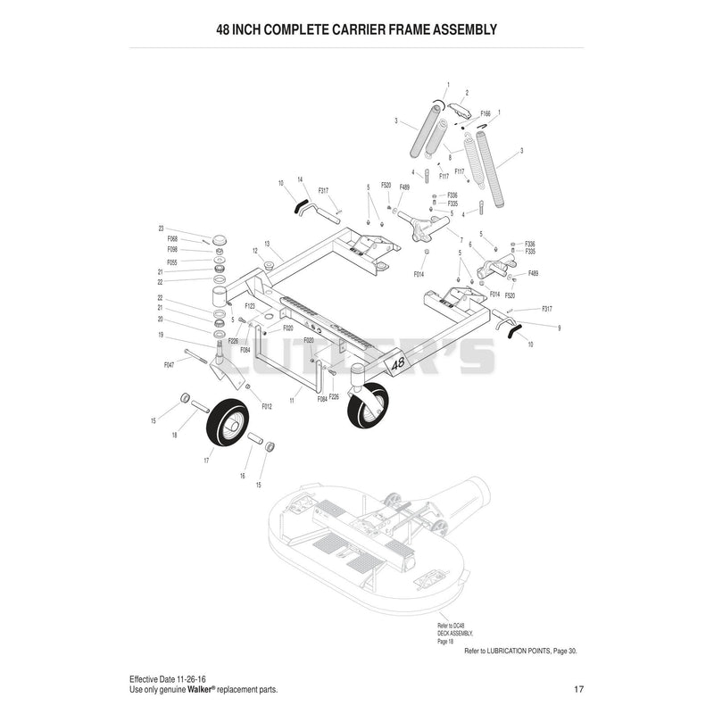 48 Inch Complete Carrier Frame Assembly