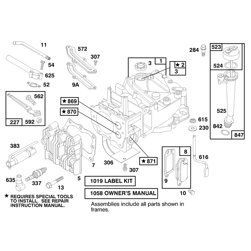 Engine Briggs and Stratton Model 127702-0645-01 Serial No 8900001 - 8901373