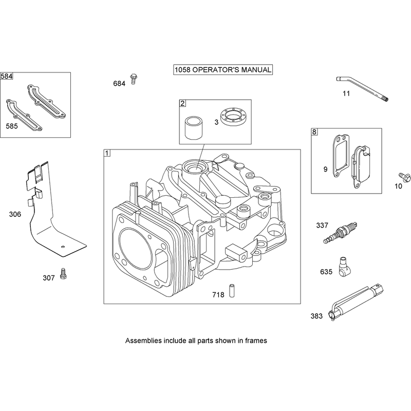 Cylinder Assembly Briggs and Stratton 122602-0207-B1
