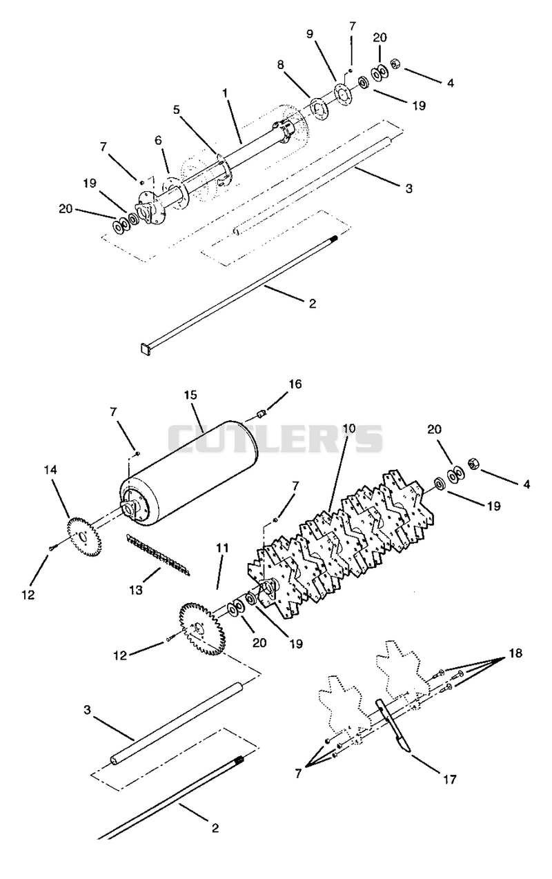 ROLLER DRUM, DRIVE, AND TANG