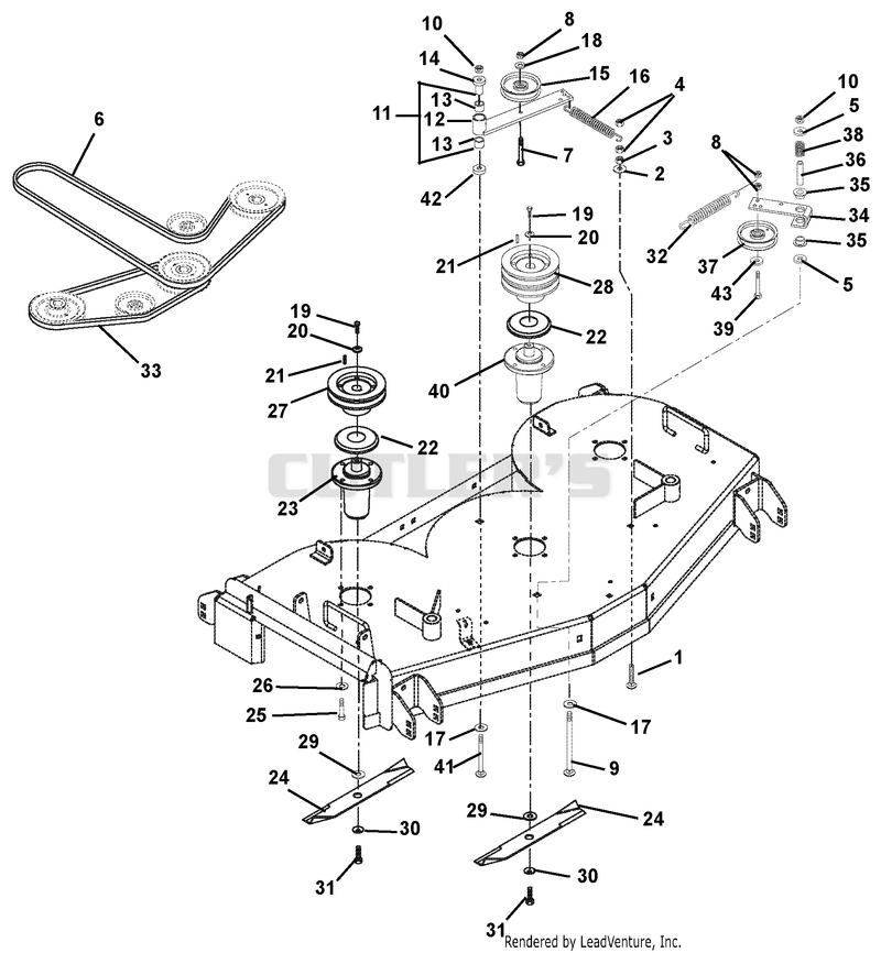 44", 48" And 52" Belts, Idlers And Blades