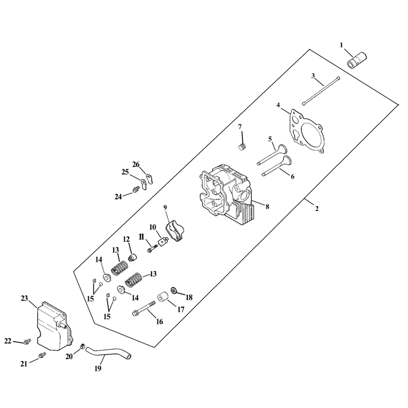 Cylinder Head Valve and Breather Assembly Kohler CV15T-41608