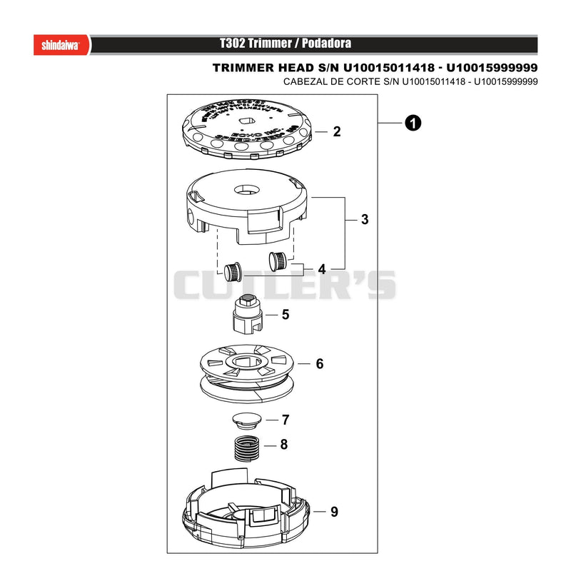 Trimmer Head S/N U10015011418 - U10015999999
