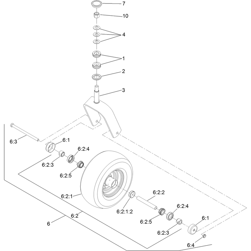 Caster Wheel and Fork Assembly