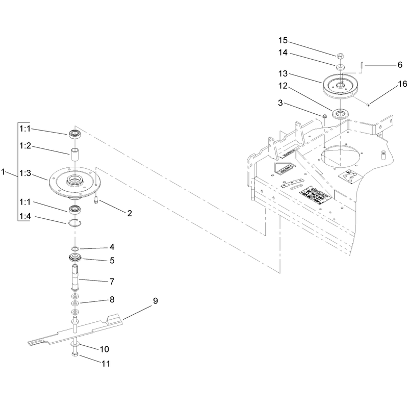 Sheave, Spindle and Blade Assembly