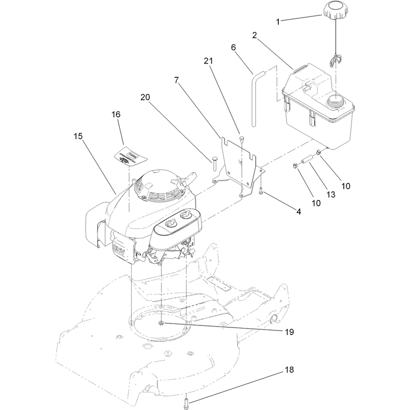 Engine and Fuel Tank Assembly