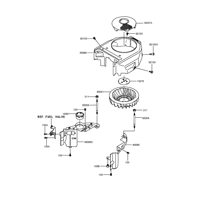 Cooling Equipment Assembly Kawasaki FH430V-BS28 R