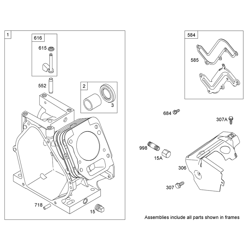 Cylinder Assembly  Briggs and Stratton 15D102-0111-E1