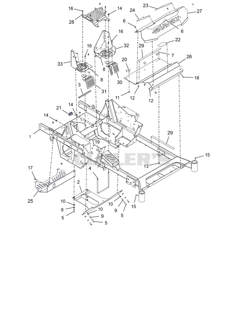 Frame, Front Bumper, Battery Tray - 52" and 60"