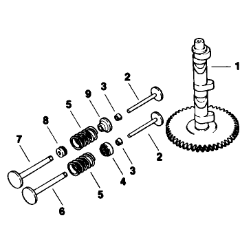 Camshaft and Valves Engine Kohler Model No Mv16s Type 56511