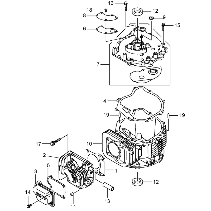 Cylinder and Crankcase Assembly
