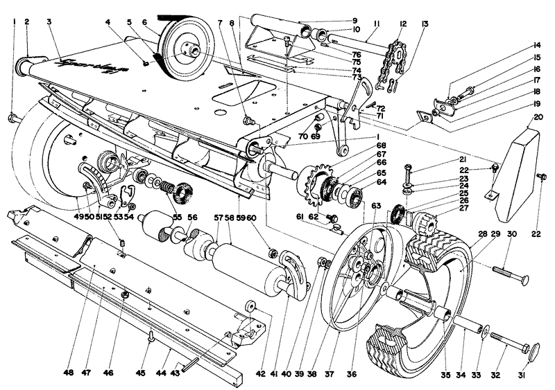 18in Sportlawn Main Frame Assembly