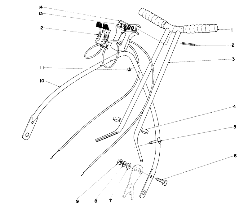 18in Sportlawn Handle Assembly