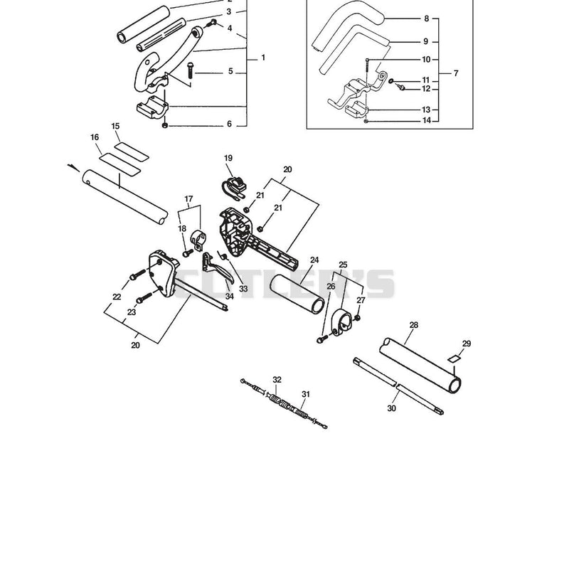 HANDLES, THROTTLE, SHAFT ASY