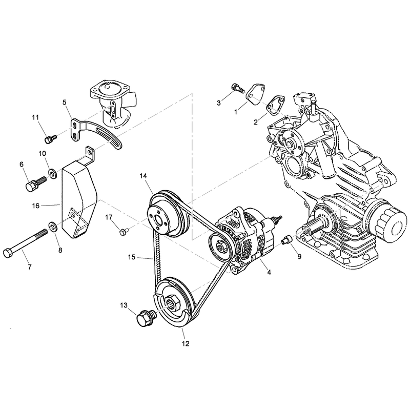 Alternator Pulley and Fuel Pump Cover Assembly
