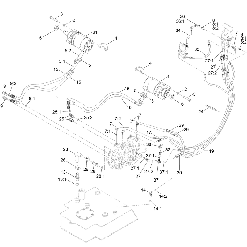 Hydraulic Motor and Hose Assembly