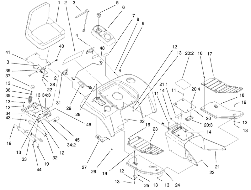 Fender Footrest And Seat Assembly