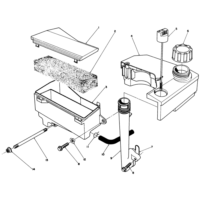 Air Cleaner and Fuel Tank Assembly Model No Vmf5 and Vmg6