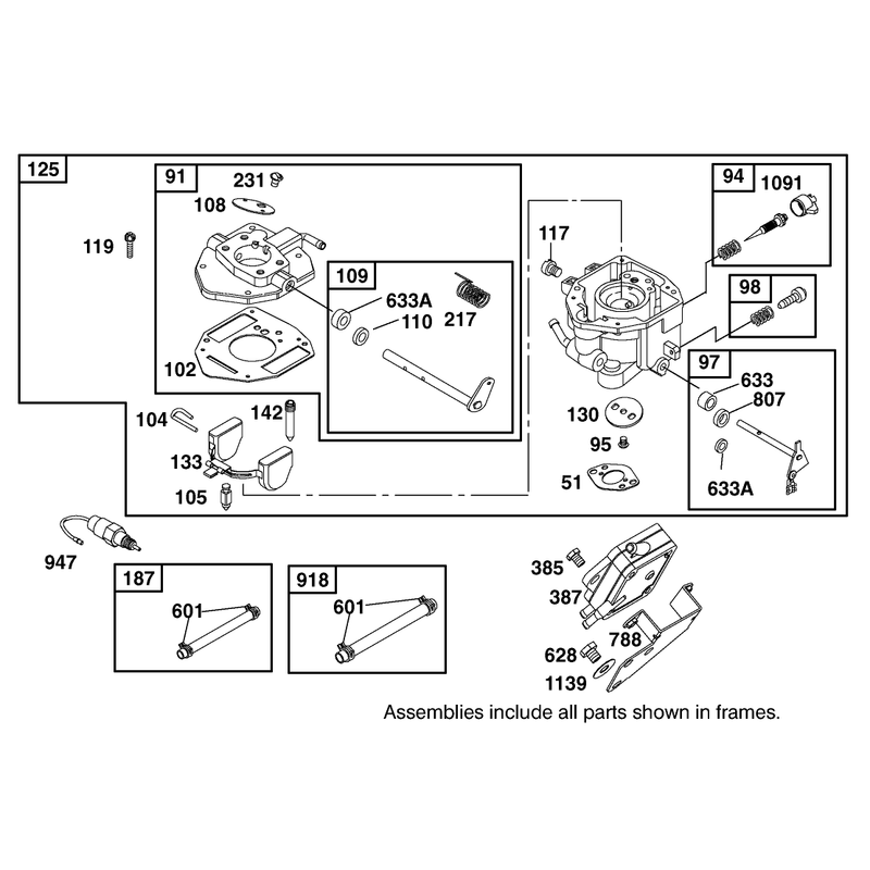 Carburetor and Fuel Pump Assembly