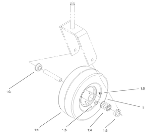 Toro 105-1856 Smooth Caster Wheel Kit Attachment Parts Diagram