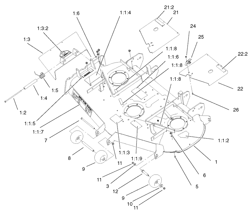 Deck Deflector and Roller Assembly