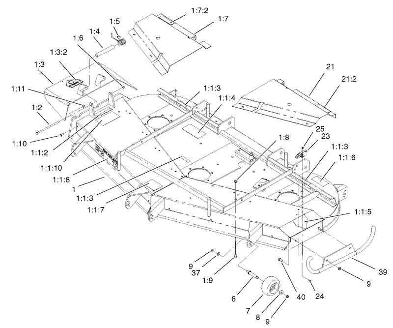 Deck Deflector and Roller Assembly